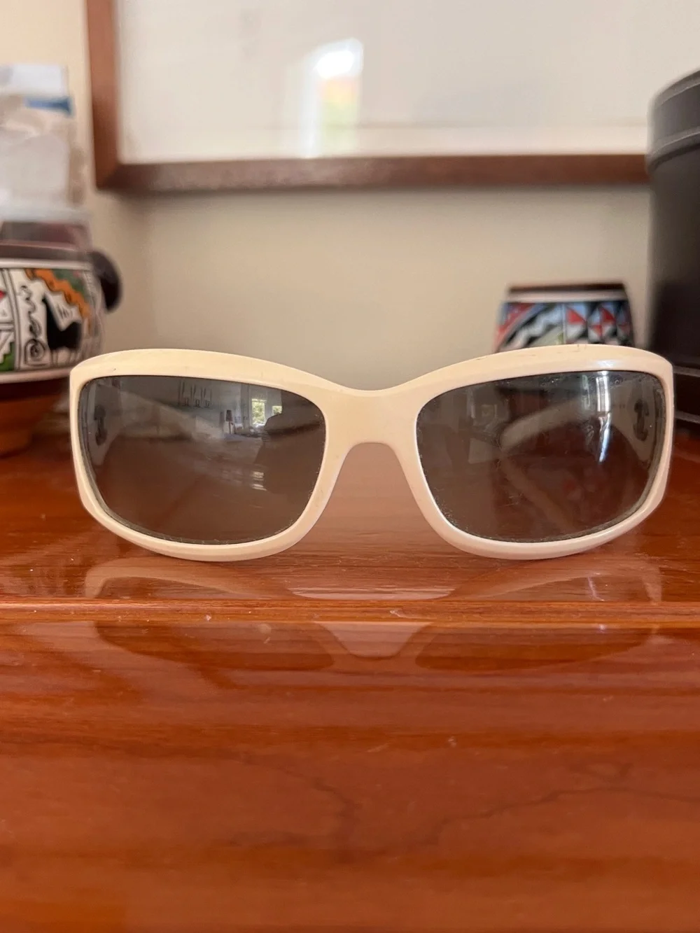 CHANEL Ivory Oversized Women's Sunglasses with CC Medallion